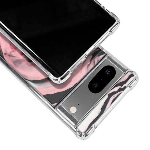 Pink Marble Ink Google Pixel 8 Clear Case